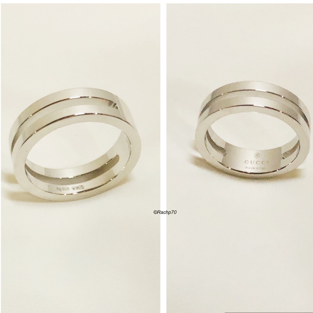 New Authentic Gucci Trademark Ring w/ Cut-Out Band - Picture 4 of 8